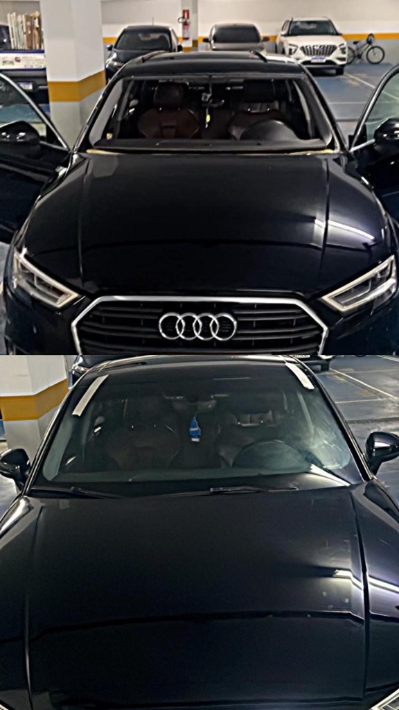 Troca de para-brisa Audi – antes e depois